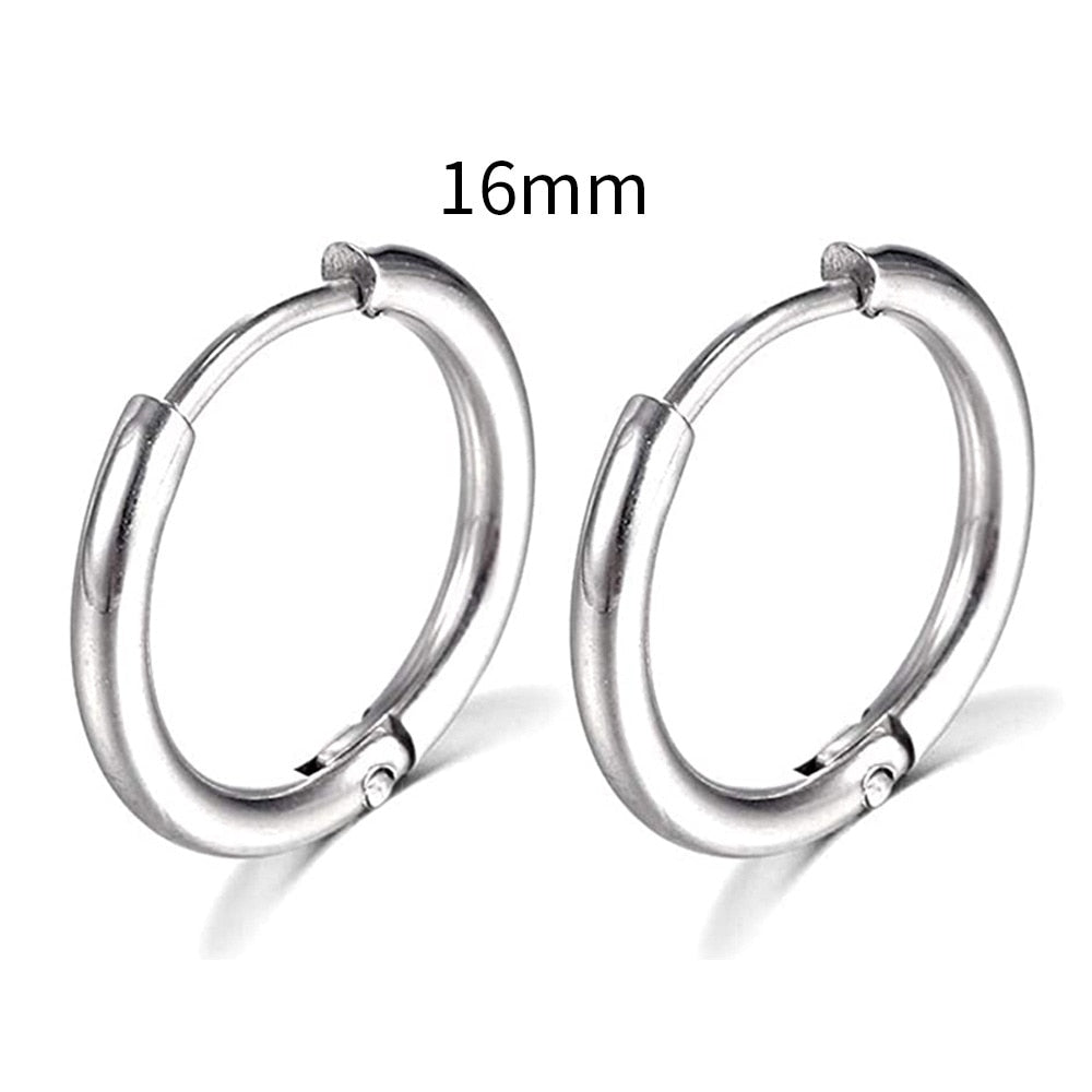 2025 New Simple Stainless Steel Small Hoop Earrings for Women Men Cartilage Ear Piercing Jewelry Pendientes Hombre Mujer