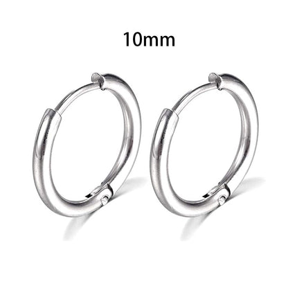 2025 New Simple Stainless Steel Small Hoop Earrings for Women Men Cartilage Ear Piercing Jewelry Pendientes Hombre Mujer